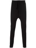 drop-crotch drawstring trousers
