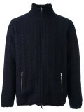 lined cable cardigan