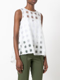 sheer square-cut blouse