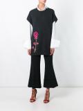 flower embellished knit blouse