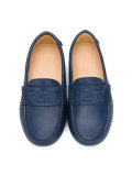greek border embossed loafers