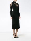 sheer panel midi dress