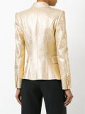 metallic coated tweed blazer