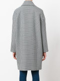 checked drop shoulder coat