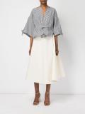pleated midi skirt
