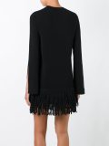 fringed hem knit dress