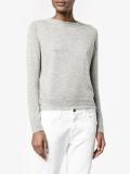 frayed edge crew neck jumper