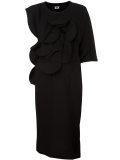 scalloped ruffle front dress