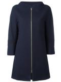 open neck flared coat