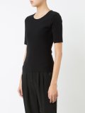 tubular stitched cut out back T-shirt