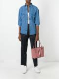 stripe detail tote