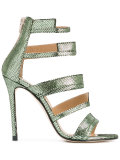 metallic strappy sandals