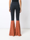 leather flared trousers