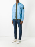 zipped hooded jacket