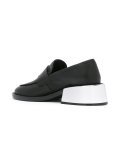 metallic heel penny loafers