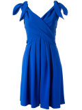 wrap front sleeveless dress