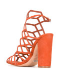 cage style heeled sandals