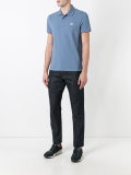 striped trim polo shirt