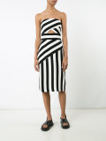 cut-out detail striped dress
