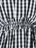 ruffled detail striped T-shirt