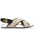 embellished cross strap sandals 
