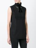 lace neckline bib blouse
