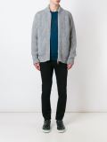 zip-up knit cardigan
