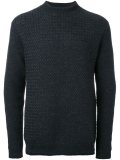 waffle knit crew neck jumper