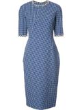 checked midi dress