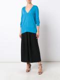 ribbed sleeves V-neck jumper