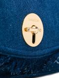 frayed denim shoulder bag 