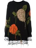 floral intarsia oversized jumper