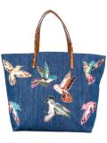 large bird print tote 