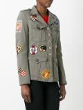 multi patch military jacket 