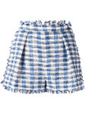 fringed plaid shorts