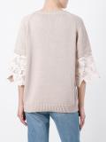 guipure sleeve jumper