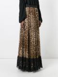 leopard print pleated skirt