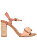 ankle strap stacked heel sandals