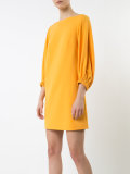 boat neck flared dress