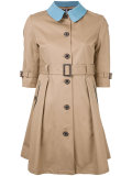 buttoned belted trench