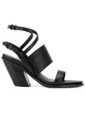 diagonal heel strappy sandals