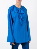 zipped ruffle collar blouse