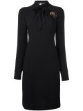 embellished tie neck dress