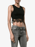 ribbed lace cropped top