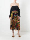 abstract print pleated skirt