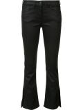 wax detail flared cropped jeans