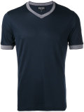 contrast V-neck T-shirt