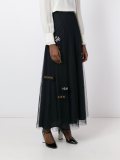 patches sheer A-line skirt