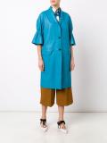 ruched sleeve coat