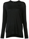 heart embroidered knitted top